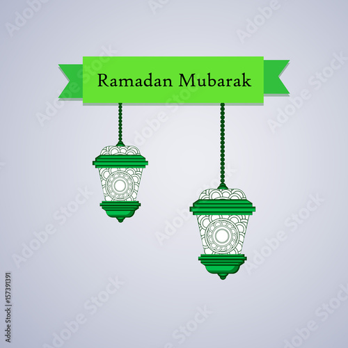 Illustration of floral lamp for the occasion of eid