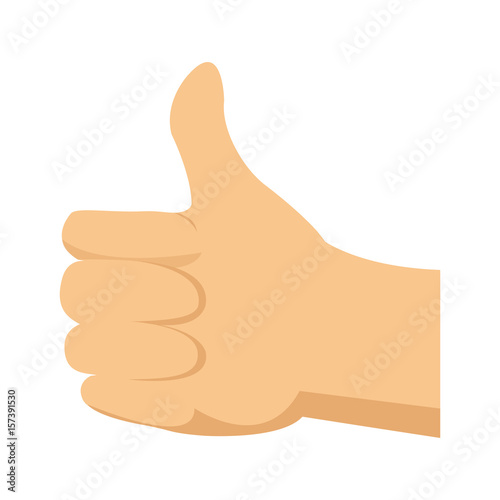 cartoon man hand like gesture vector illustration