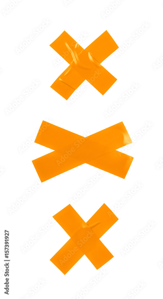 Obraz premium Cross made of insulating tape isolated