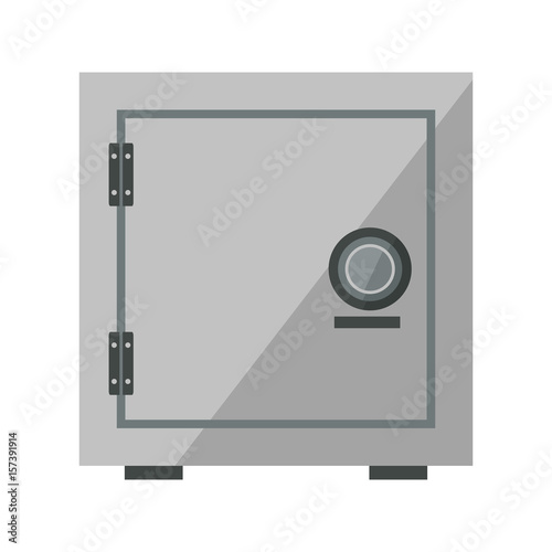 security concept with metal closed box bank safe money vector illustration