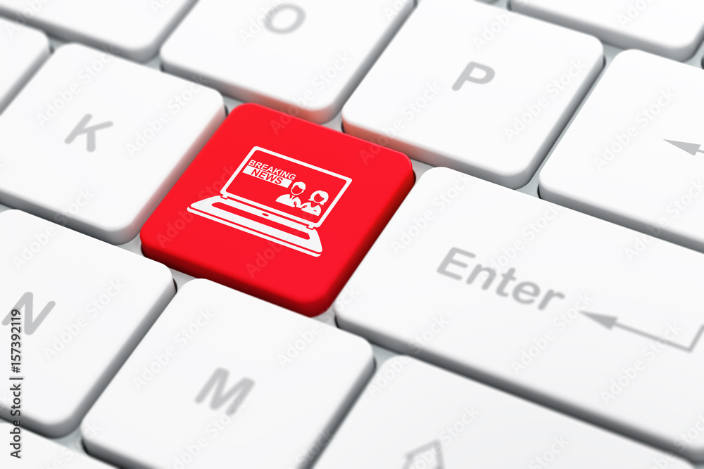 News concept: Breaking News On Laptop on computer keyboard background News concept: Breaking News On Laptop on computer keyboard background