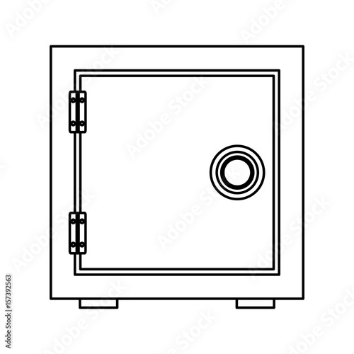 security concept with metal closed box bank safe money vector illustration