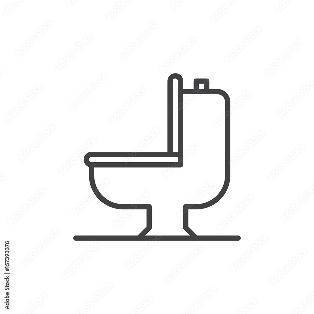 Toilet bowl line icon, outline vector sign, linear style pictogram isolated on white. Symbol, logo illustration. Editable stroke. Pixel perfect Toilet bowl line icon, outline vector sign, linear style pictogram isolated on white. Symbol, logo illustration. Editable stroke. Pixel perfect
