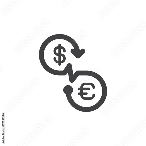 Currency exchange icon vector, filled flat sign, solid pictogram isolated on white. Symbol, logo illustration. Pixel perfect