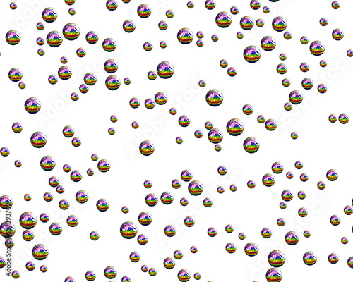 Colorful bubbles or spheres  sky like image