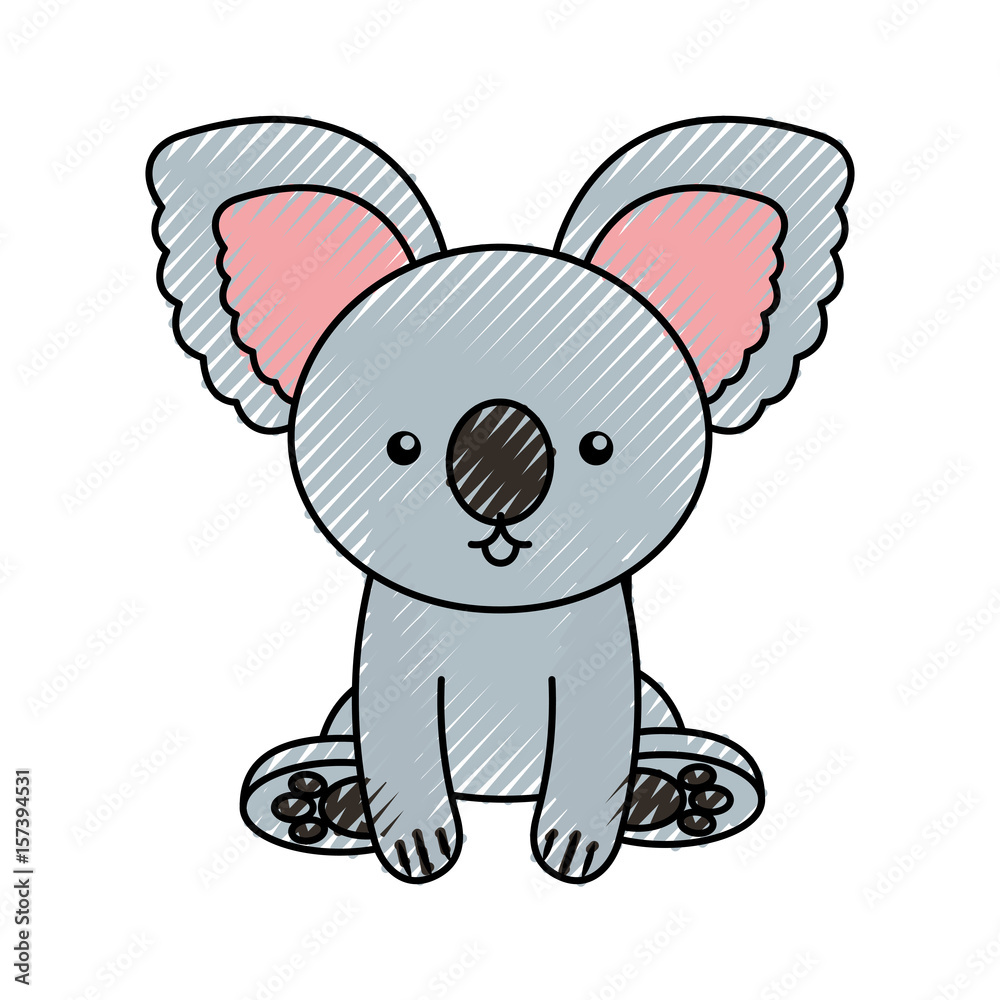 Obraz premium cute color scribble koala cartoon graphic design