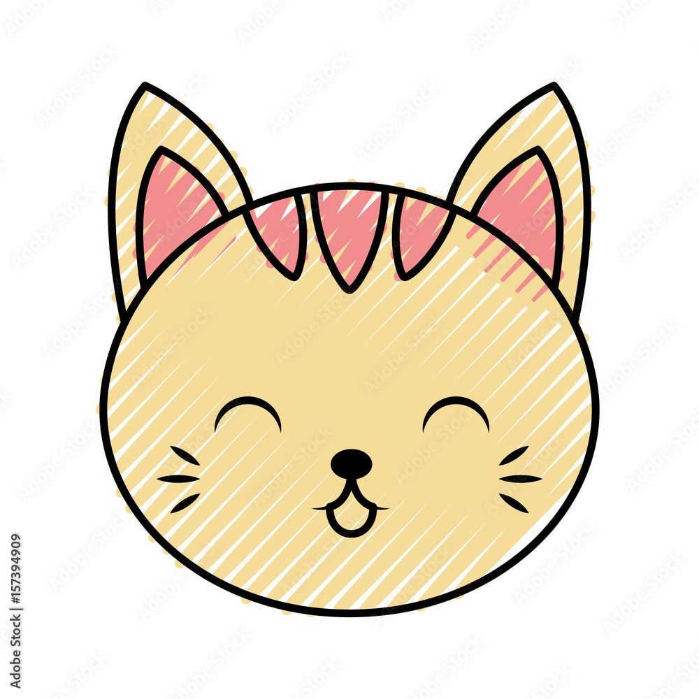 cute scribble cat face cartoon graphic design cute scribble cat face cartoon graphic design