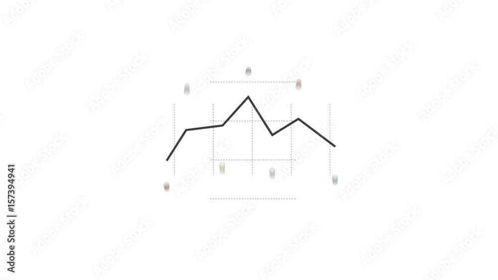 Infographics Motion design - graphs, diagrams, histograms transforming into each other. Loop animation with alpha channel.