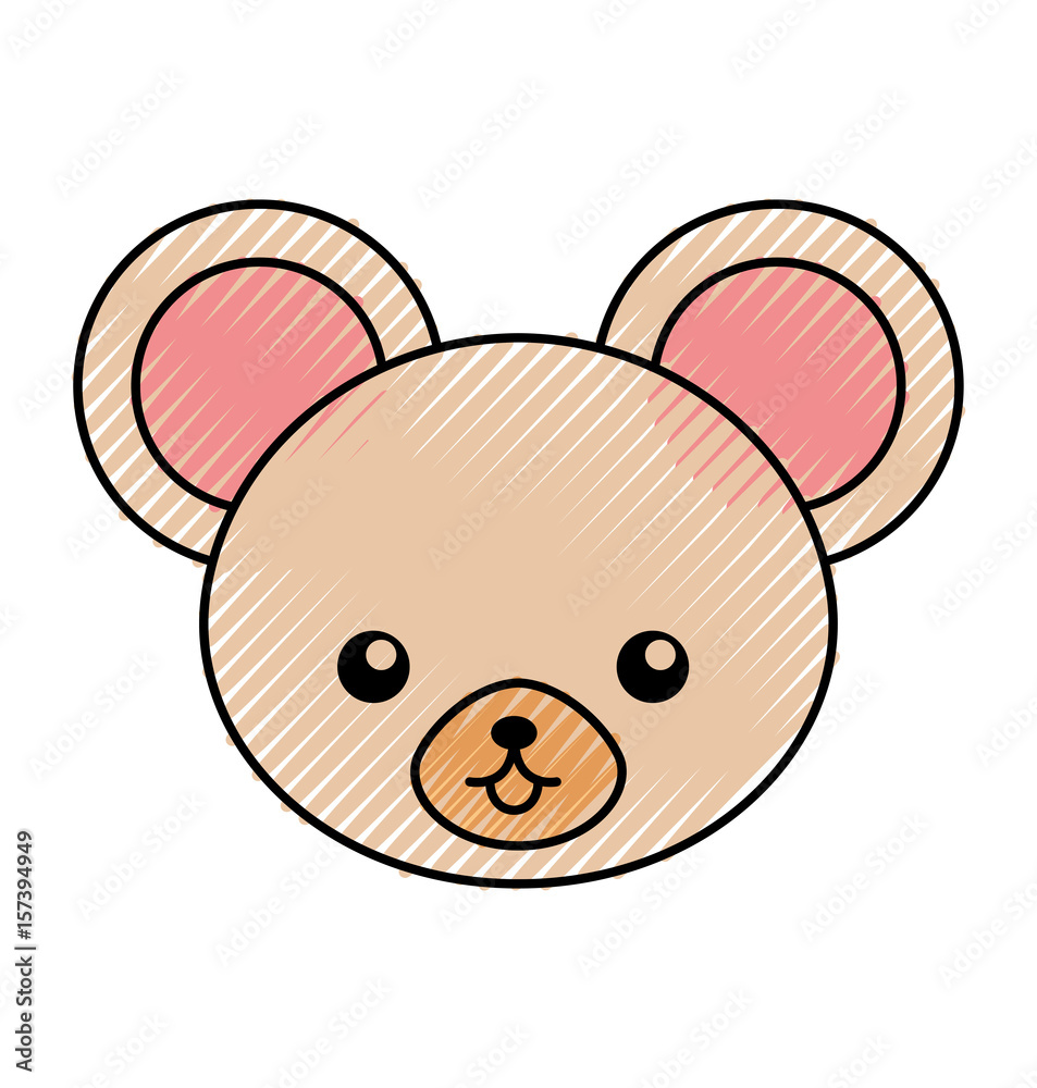 Fototapeta premium cute scribble mouse face cartoon graphic design