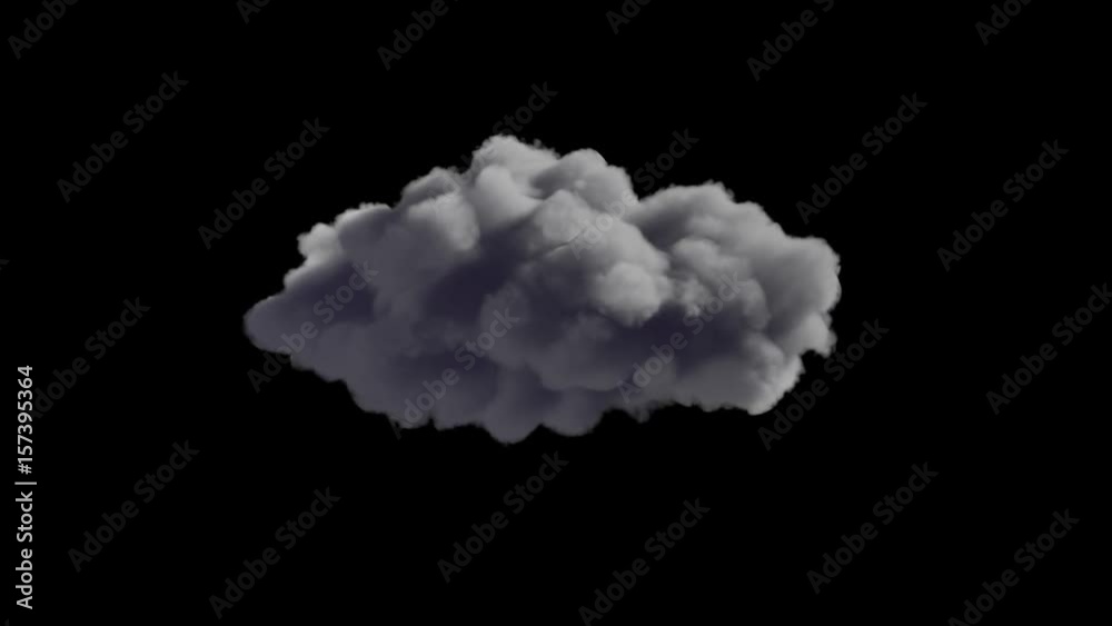beautiful storm cloud isolated on black background with alpha