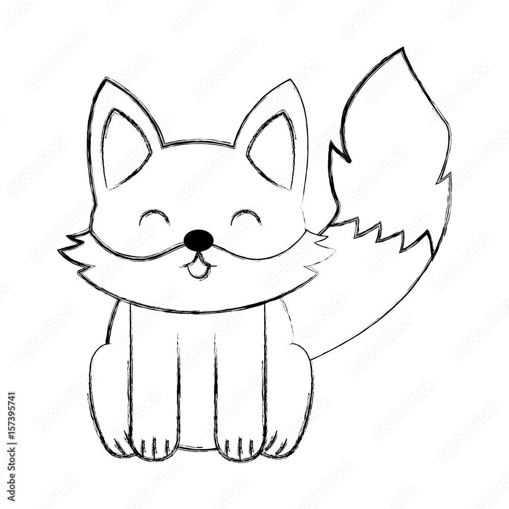 cute sketch fox cartoon vector graphic design cute sketch fox cartoon vector graphic design