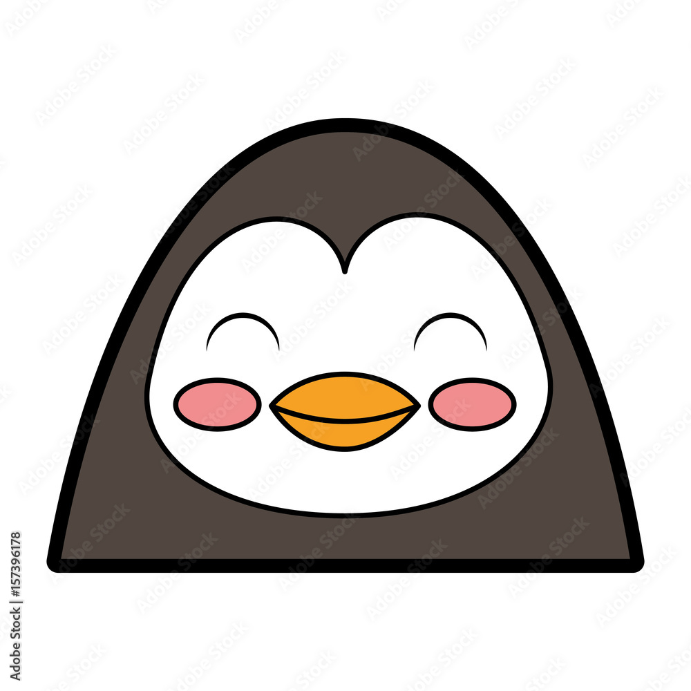 cute penguin face cartoon vector graphic design Stock Vector Adobe Stock