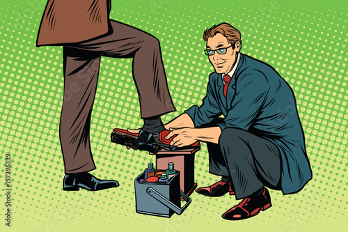 businessman Shoe Shiner