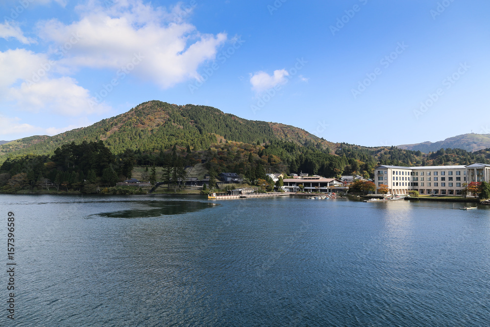 Lake Ashinoko In Japan.	
