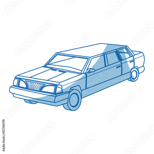 luxury vehicle stretch car limousine view vector illustration