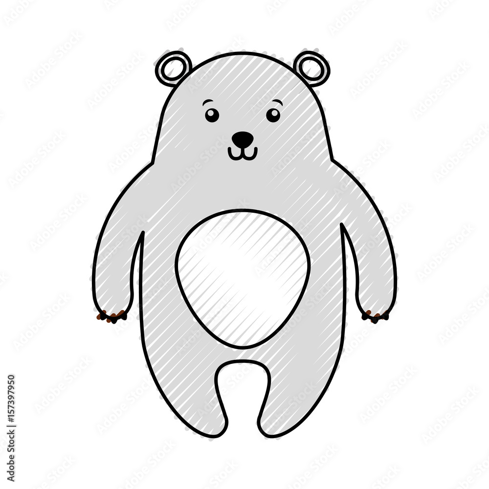 Obraz premium cute scribble bear cartoon vector graphic design