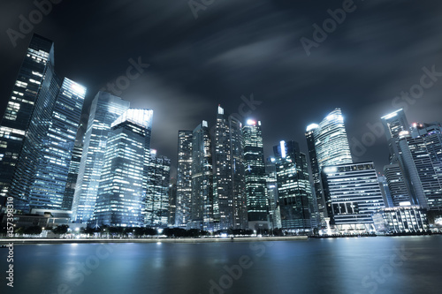 Modern City Skyline in Singapore Marina Bay photo