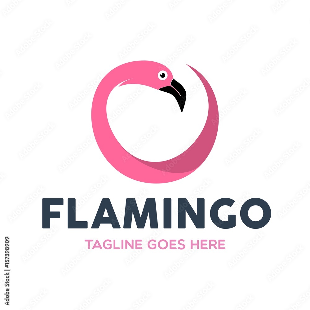 Obraz premium Unique Flamingo Logo Template