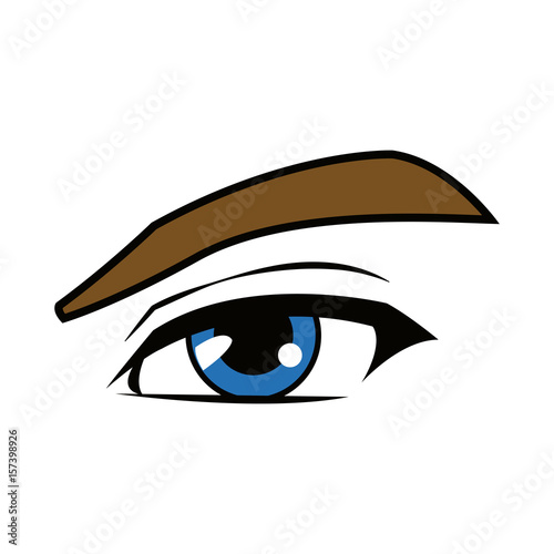 manga anime cartoon eyes with eyebrows vector illustration