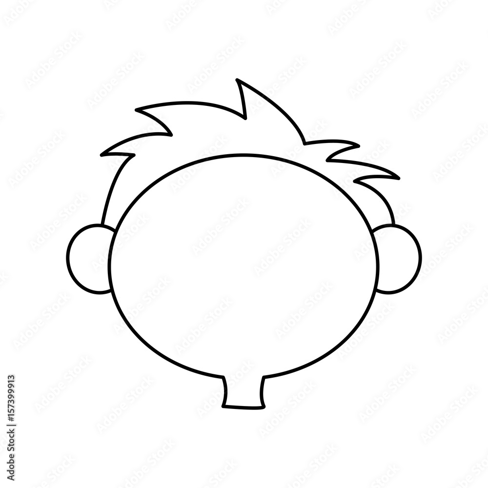 outline head boy little hair style vector illustration Stock Vector | Adobe  Stock