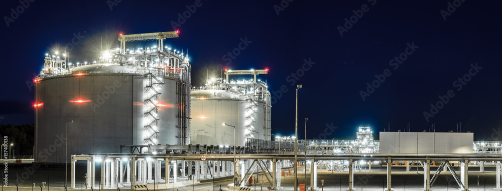 Panoramic image of the LNG Terminal in Swinoujscie in Poland