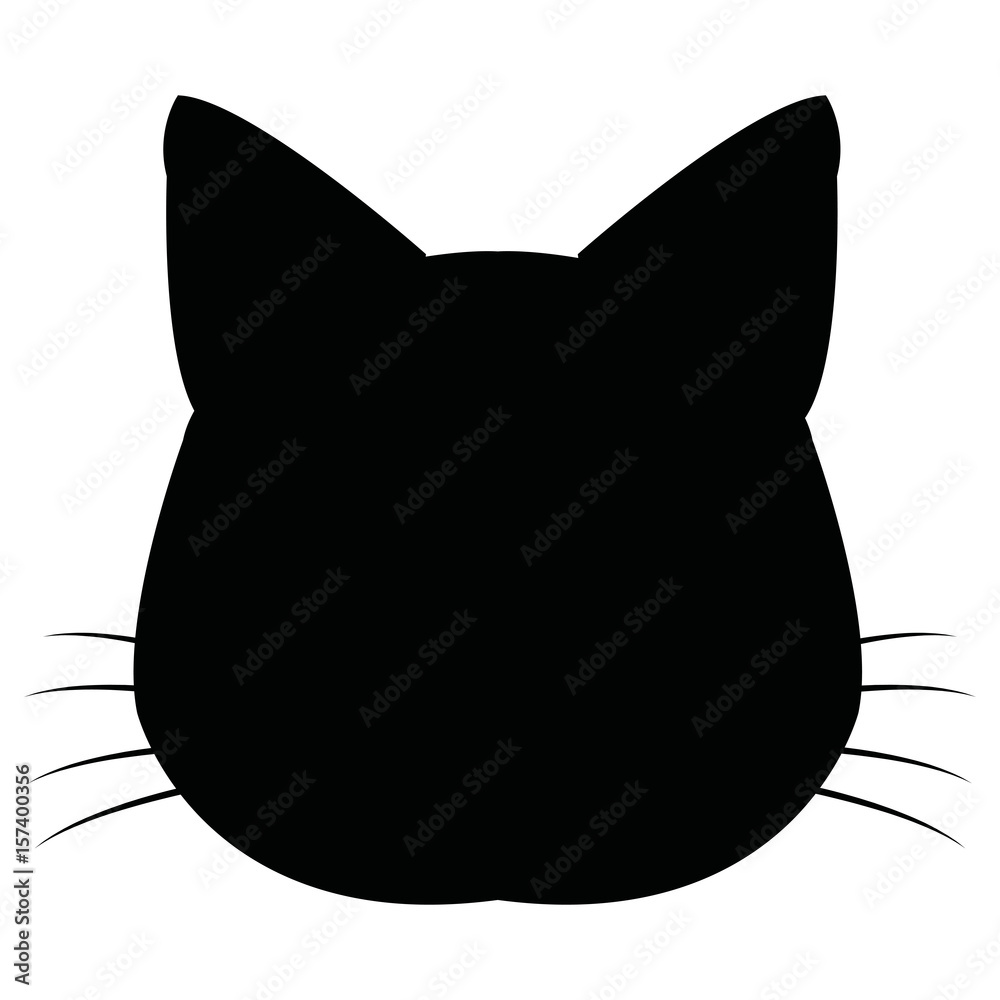 Fototapeta silhuette kot kotów głowa wiskery obrazu wektorowego