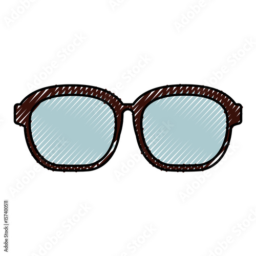 cute scribble glasses cartoon vector graphic design