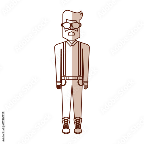 shadow vintage body man cartoon vector graphic design