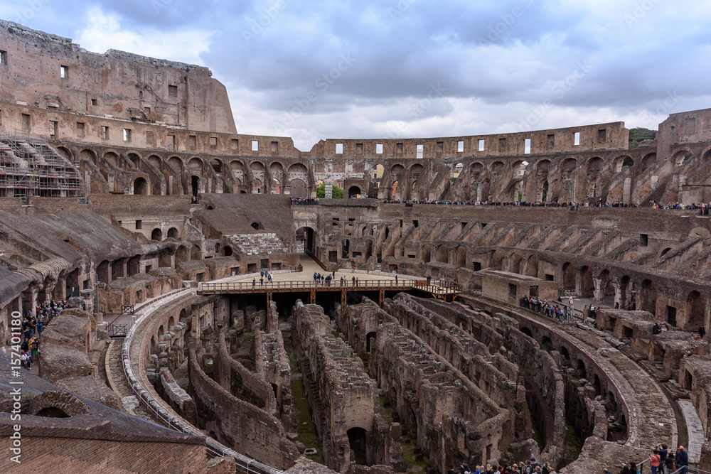The old Colosseum in Rome, the gladiators fight
