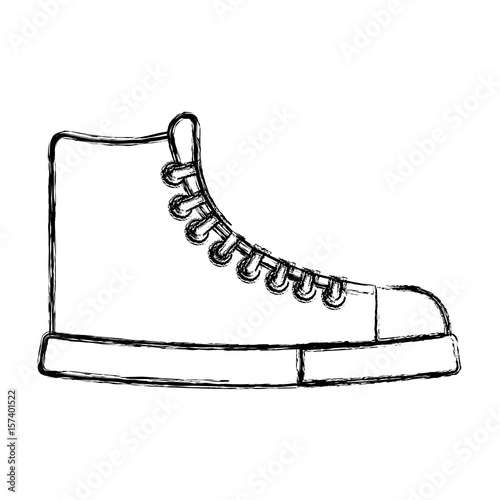 cute sketch draw boot cartoon vector graphic design Stock Vector