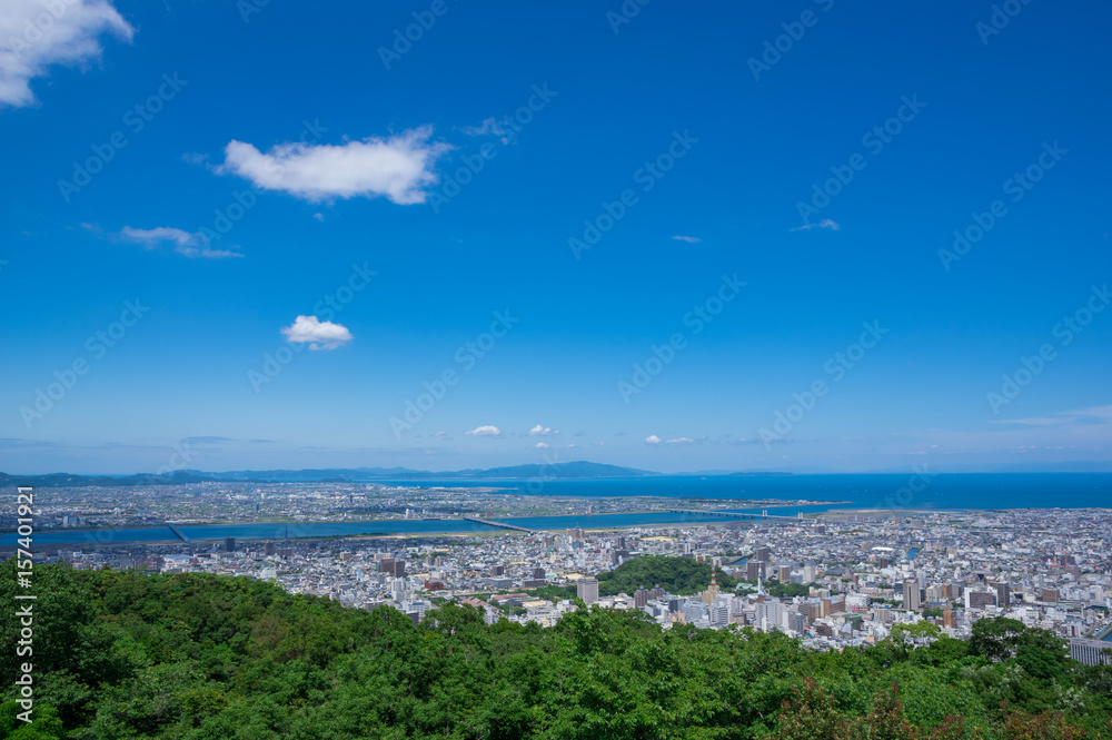 徳島県徳島市街並み　眉山公園から撮影