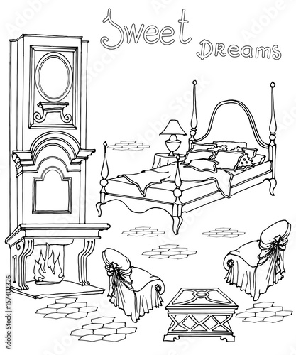 bed fireplace sweet dreams