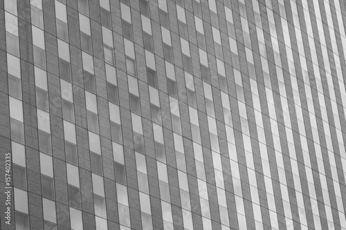 Building Business City Construction Geometry. Abstract architecture  fragment of modern urban geometry. Black and White. Business building  office center in La Defense  Paris  France