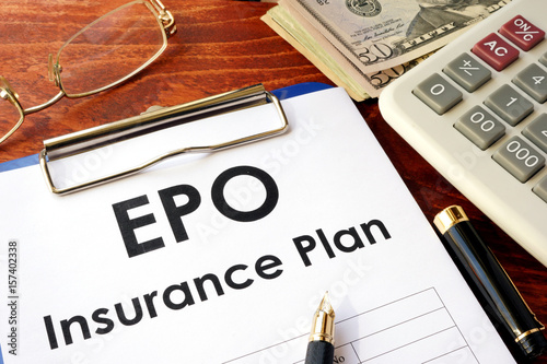 EPO Insurance Plan on a table. (Exclusive Provider Organization) photo