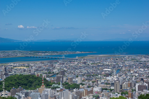 徳島県徳島市街並み 眉山公園から撮影