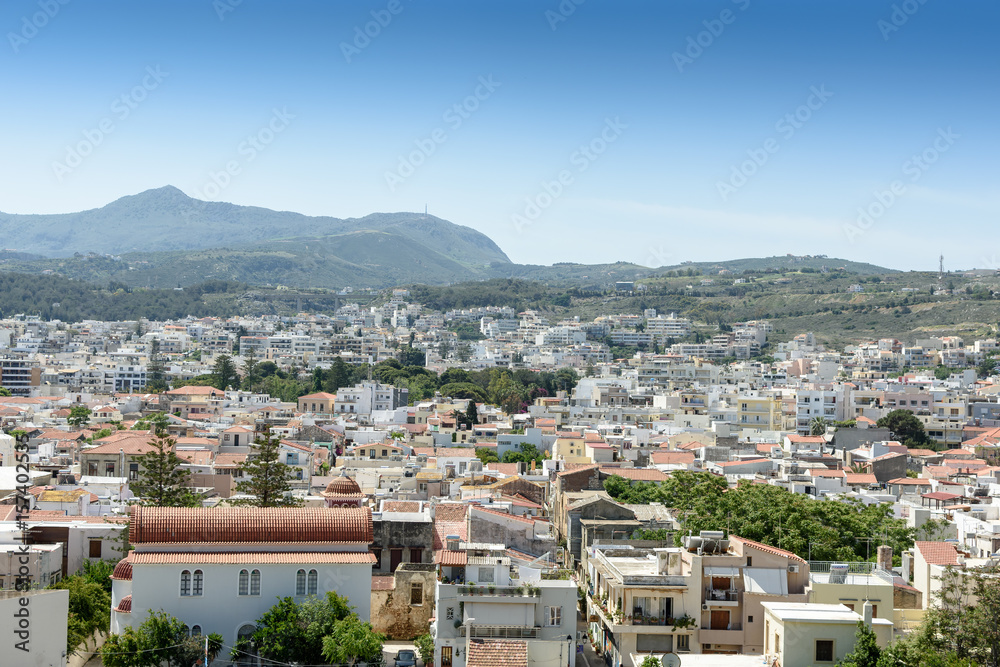 View from the top to the Greek city