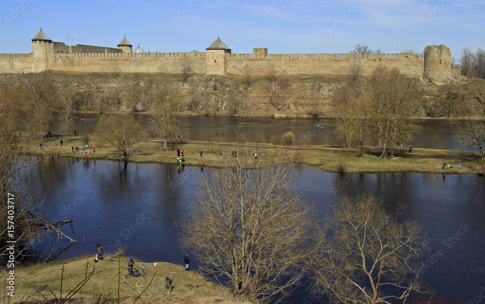 Ivangorod fortress on Narva river in Russia Ivangorod fortress on Narva river in Russia