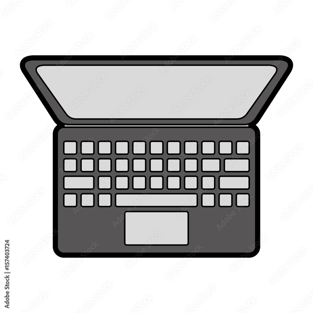 flat black laptop cartoon vector graphic design