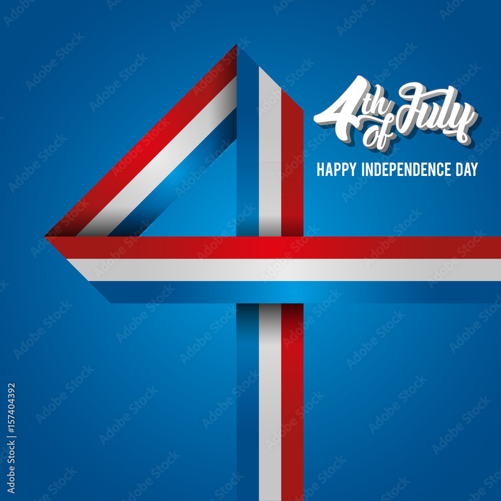 Naklejka premium 4th Of July American Independence Day Vector Illustration
