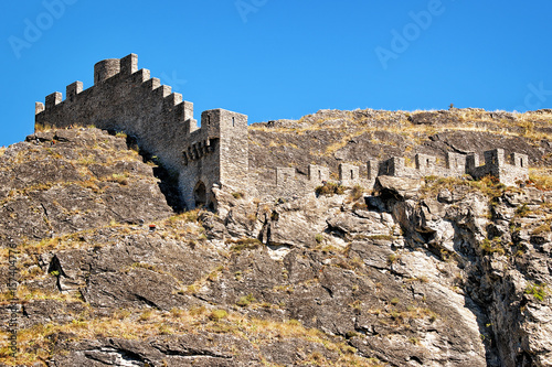 Entrance gate in Tourbillon castle in Sion Valais Switzerland