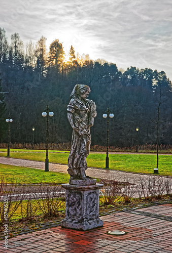 Sculpture in Belmontas Pavilniai regional park near Vilnius photo