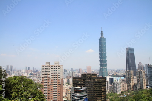 象山から見た台北101と台北市街