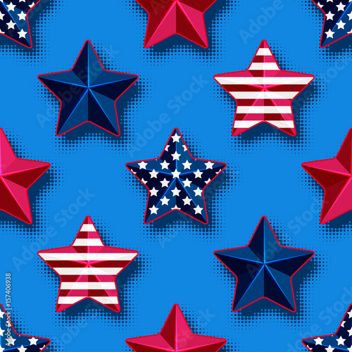 USA stars seamless pattern