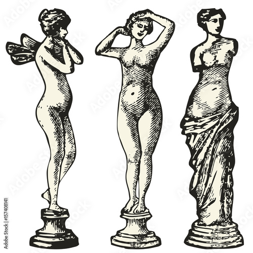 3 Greek Statues