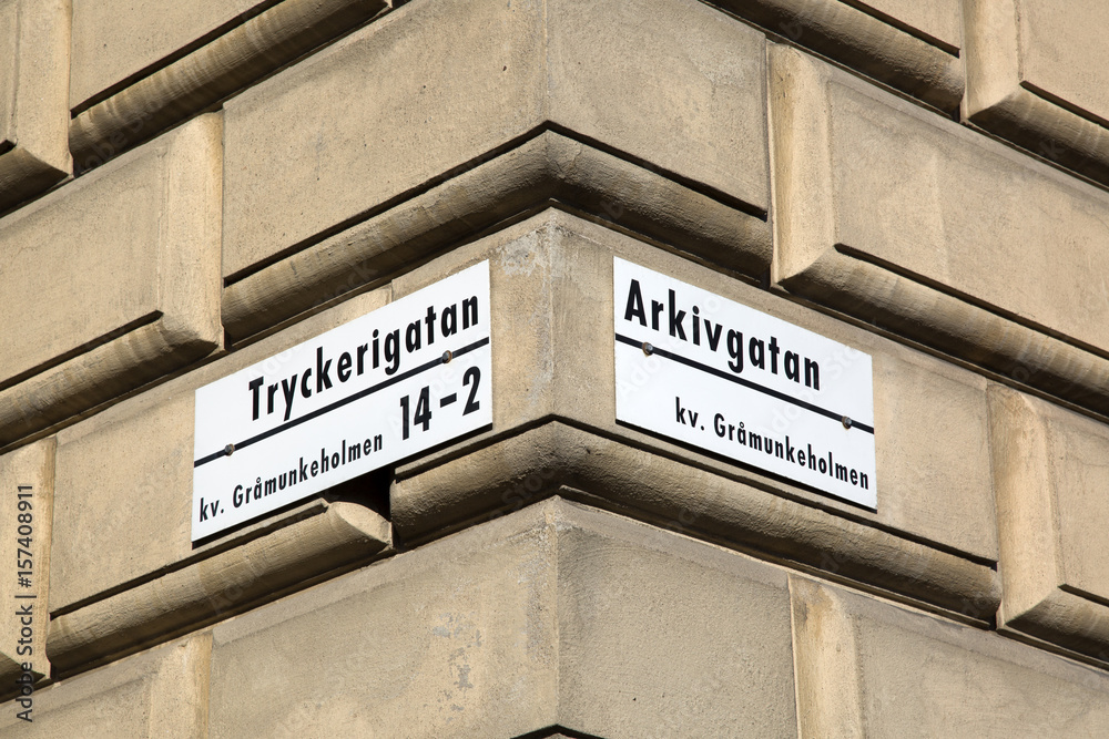 Street Sign, Stockholm, Sweden