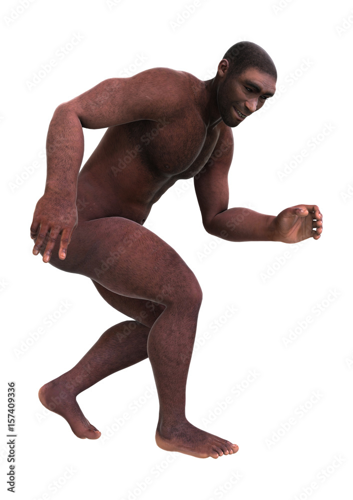 3D Rendering Homo Erectus on White 3D Rendering Homo Erectus on White