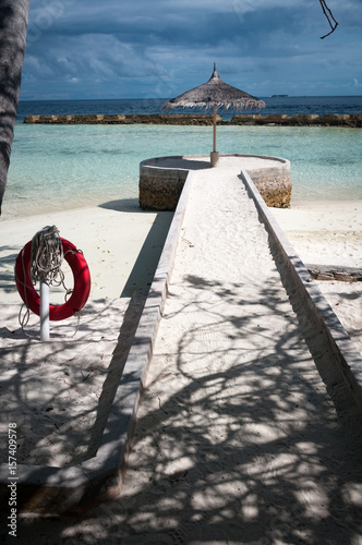 The end of the pier, Ellaidhoo island, Maldives photo