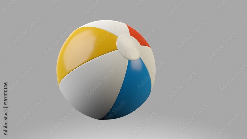 3d rendering Beach ball isolated on the white background 3d rendering Beach ball isolated on the white background