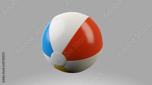 3d rendering Beach ball isolated on the white background