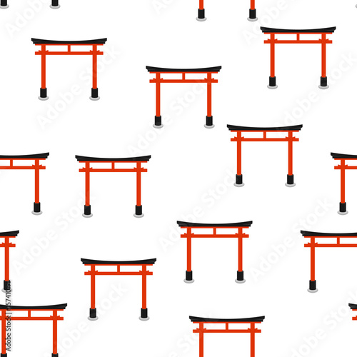 Seamless pattern with torii.